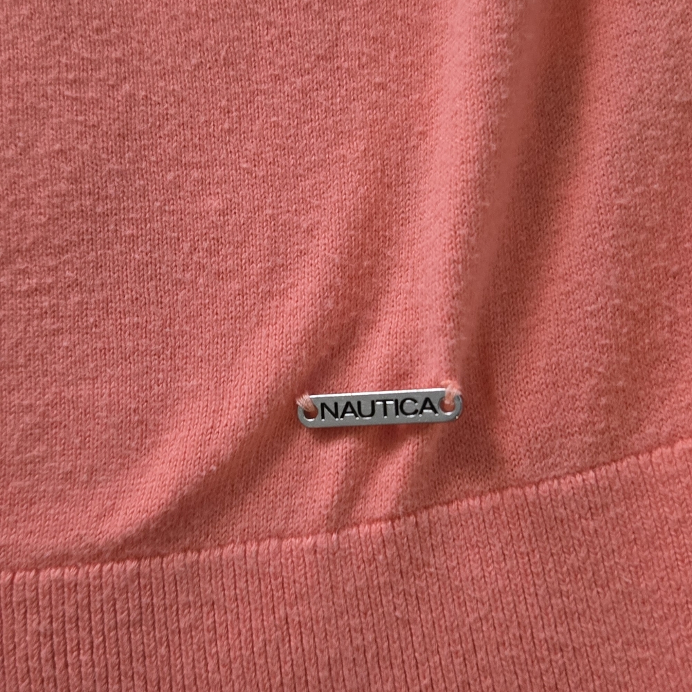 Nautica Women's Striped Cotton Sweater (Pale Coral) - Picture 3 of 4